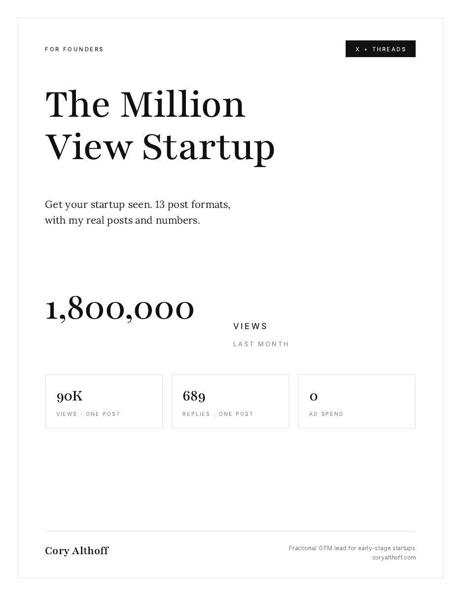 The Million View Startup cover